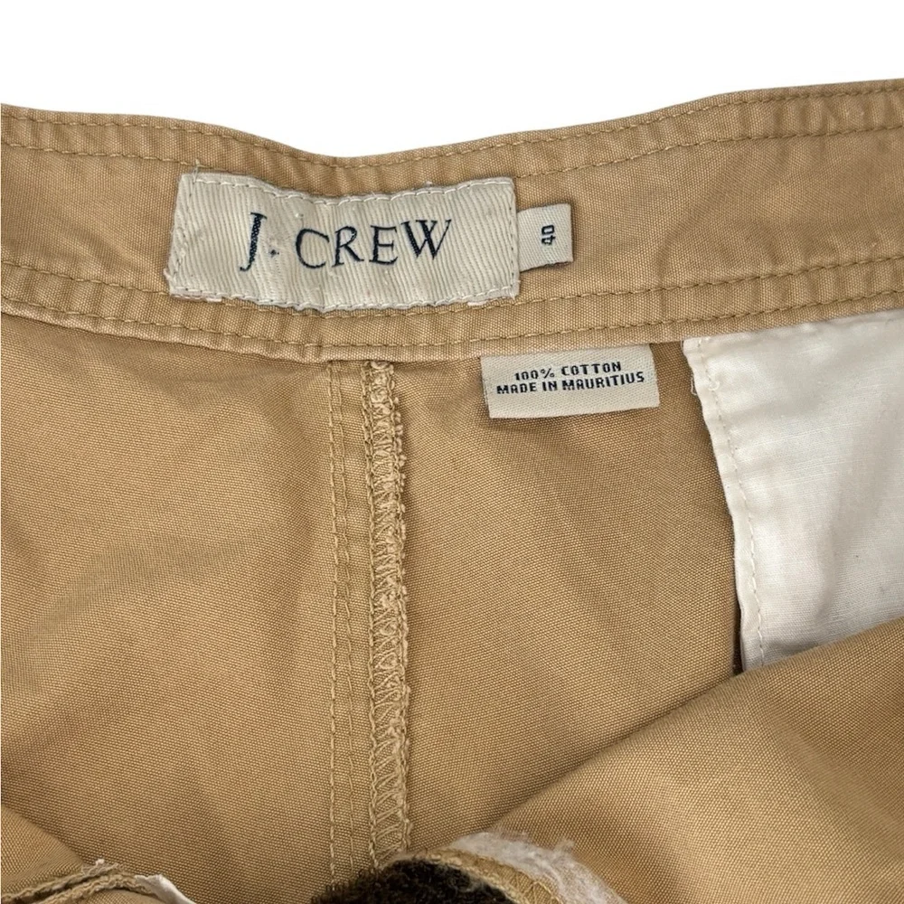 J. Crew Mens Cargo Board Shorts Beige Khaki Cotton Drawstring Walking Size 40 - Picture 7 of 7